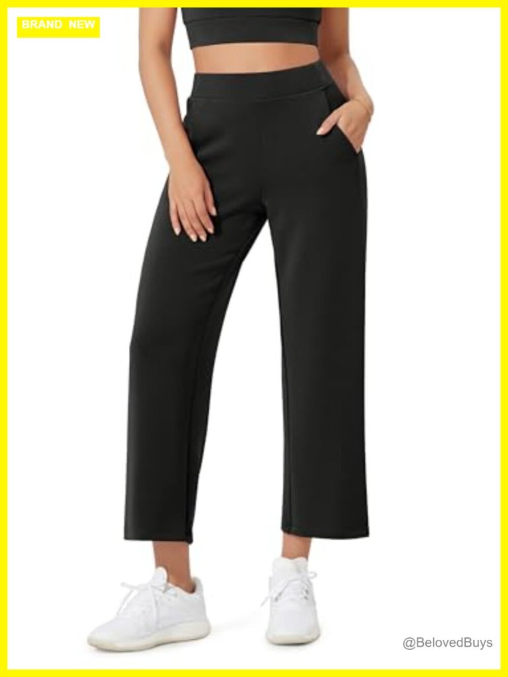 Women's Modal Soft Cropped Pants High Waist Wide Leg Pull On Casual
